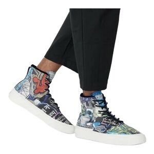 Converse Skid Grip HI "Beat The World" Multi/Black Women's Size 6‎ LIMITED EDT.